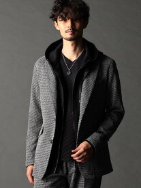 NICOLE CLUB FOR MEN ツィードライクセットアップジャケット ニコル ジャケット・アウター その他のジャケット・アウター ブラック ネイビー グレー【送料無料】