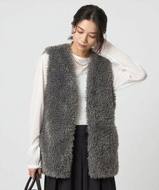 【SALE／50%OFF】UNITED ARROWS green label relaxing ボア ベスト ユナイテッドアローズ グリーンレーベルリラクシング トップス ベスト・ジレ グレー ホワイト【送料無料】