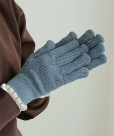 Donoban スマホ対応 裾フリル編み手袋 ドノバン ファッション雑貨 手袋 ブルー ブラック