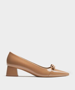 CHARLES & KEITH Dorian �h���A�� �p�e���g�{�E�u���b�N�q�[���p���v�X �`���[���Y�A���h�L�[�X �V���[�Y�E�C �p���v�X ���b�h�y���������z