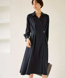 【SALE／50%OFF】ROPE' PICNIC カシュクールシャツコンシャスワンピース ロペピクニック ワンピース・ドレス シャツワンピース ネイビー グレー ベージュ【送料無料】