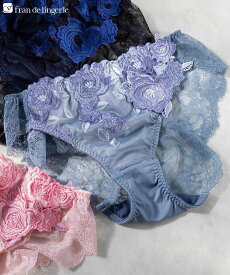 fran de lingerie ゴージャス薔薇刺繍美しさも,機能も 「グレースイストグランデ」 バックレースショーツ フランデランジェリー インナー・ルームウェア ショーツ ネイビー ブラック ブルー ピンク ホワイト