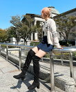 スクエアトゥストレッチニーハイブーツ