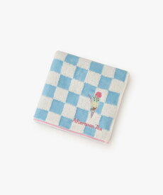 Afternoon Tea LIVING スイーツ刺繍ミニタオル アフタヌーンティー・リビング ファッション雑貨 ハンカチ・ハンドタオル ブルー