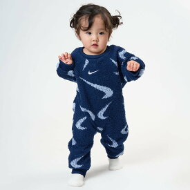 【SALE／40%OFF】NIKE ベビー(80-90cm) ロンパース NIKE(ナイキ) NKN BOUCLE JACQUARD COVERALL ルーキーキッズ マタニティウェア・ベビー用品 ロンパース・カバーオール ホワイト ネイビー