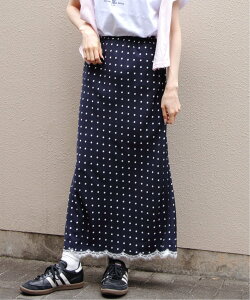 THE SHINZONE THE SHINZONE/POLKA DOT LACE SKIRT �X�e�b�v�X �X�J�[�g �����O�E�}�L�V�X�J�[�g �l�C�r�[�y���������z