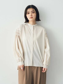 【SALE／30%OFF】YECCA VECCA ピンタックボリュームスリーブシャツ/24SS イェッカヴェッカ トップス シャツ・ブラウス ホワイト ベージュ ネイビー【送料無料】