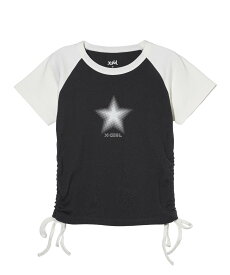 X-girl DOTTED STAR S/S RAGRAN BABY TOP トップス X-girl エックスガール トップス カットソー・Tシャツ グレー カーキ ピンク【送料無料】