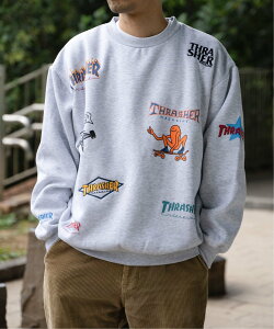 �ySALE�^25%OFF�zVENCE share style MENs THRASHER �X���b�V���[ �����X�E�F�b�g ���@���X �G�N�X�`�F���W �g�b�v�X �X�E�F�b�g�E�g���[�i�[ �O���[ �z���C�g �l�C�r�[ �u���b�N�y���������z
