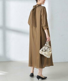 SHIPS WOMEN 【SHIPS別注】kaene:2WAY ボウタイ ロング ワンピース◇ シップス ワンピース・ドレス ワンピース グリーン ブラック【送料無料】