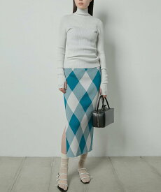 【SALE／20%OFF】LE CIEL BLEU マトラッセパターンリブニットスカート / Matelasse Pattern Rib Knit Skirt ルシェルブルー スカート ロング・マキシスカート グリーン ベージュ【送料無料】