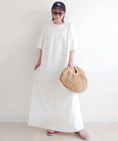 CORNERS by yui 【CORNERS by yui】配色ステッチラグランTシャツワンピース コーナーズ ワンピース・ドレス ワンピース ホワイト ブラック【送料無料】