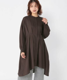 【SALE／30%OFF】studio CLIP 切り替えタックシャツチュニック スタディオクリップ トップス その他のトップス ブラウン カーキグリーン ホワイト