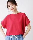 【洗える】後ろボタンフレンチスリーブニット
