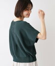 【洗える】後ろボタンフレンチスリーブニット
