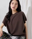 【洗える】後ろボタンフレンチスリーブニット