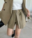 【セットアップ対応】スカートレイヤードショートパンツ