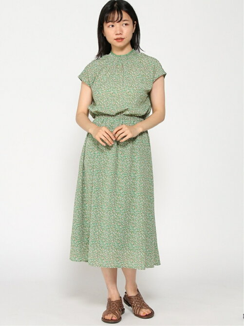 Te Chichi Techichi Terrasse リーフ柄スタンドフリルワンピース Rakuten Fashion 楽天ファッション 旧楽天ブランドアベニュー Dh0451