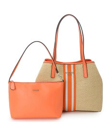 【SALE／50%OFF】GUESS GUESS トートバッグ (W)VIKKY Tote ゲス バッグ トートバッグ オレンジ ネイビー【送料無料】