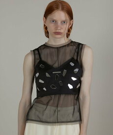 PRANK PROJECT ミラーエンブリッシュレイヤードトップ / Mirror Embellished Layered Top プランク プロジェクト トップス その他のトップス ブラック ピンク【送料無料】