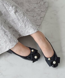Bridget Birkin 【Bridget Birkin】ビッグパールリボンフラットシューズ ブリジットバーキン シューズ・靴 パンプス ベージュ ブラウン ブラック【送料無料】