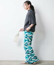 エスニックプリントリラックスパンツ<大きいサイズ有>シックスタイル