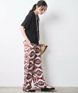 エスニックプリントリラックスパンツ<大きいサイズ有>シックスタイル