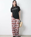 エスニックプリントリラックスパンツ<大きいサイズ有>シックスタイル
