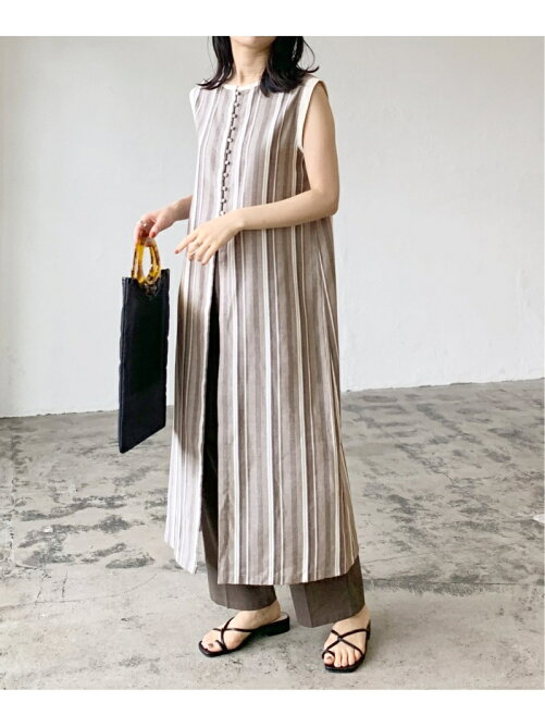 Lian 2wayリネンライクストライプジレワンピース Rakuten Fashion 楽天ファッション 旧楽天ブランドアベニュー De7452