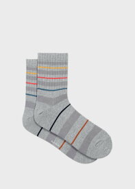 Paul Smith 【公式】ランダムボーダー ソックス ポール・スミス 靴下・レッグウェア 靴下 ブラック グレー ホワイト