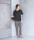 ひんやり涼しい/フローズン裾フリル切り替えTシャツ/872700