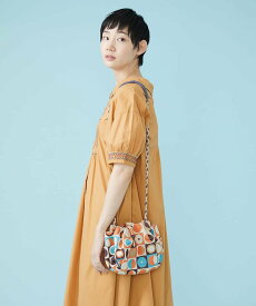 【SALE／50%OFF】Jocomomola ジオメトリック柄ショルダーバッグ ホコモモラ バッグ ショルダーバッグ オレンジ【送料無料】