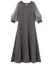 袖楊柳シアー美ラインワンピース