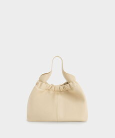 CHARLES & KEITH Ally アリー ルーシュドスローチーバッグ 【再入荷】 チャールズアンドキース バッグ ハンドバッグ ベージュ ホワイト ブラック ブルー【送料無料】