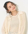 透かし編み ニットポロ カーディガン/ サマーニット