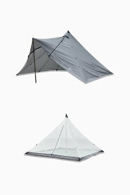 【SALE／70%OFF】and wander muraco × and wander HERON 1POLE TENT SHELTER SET アンドワンダー スポーツ・アウトドア用品 アウトドア・レジャー・キャンプ用品 グレー【送料無料】