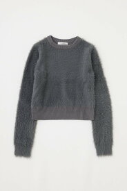 【SALE／20%OFF】MOUSSY CROPPED SHAGGY KNIT トップス マウジー トップス ニット ホワイト ピンク ブルー グレー【送料無料】