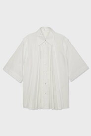 CINOH SUPIMA C/PE/PU PLEATS SHIRT チノ トップス シャツ・ブラウス ブラック ホワイト【送料無料】