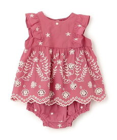 【SALE／50%OFF】petit main 【リンク】インド綿 レース刺しゅうセットアップ(ベビー) ナルミヤオンライン マタニティウェア・ベビー用品 ベビートップス ピンク ベージュ