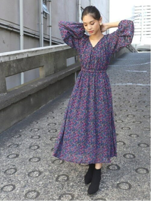 Coca 上品小花柄ふんわりシフォンワンピース Rakuten Fashion 楽天ファッション 旧楽天ブランドアベニュー Q