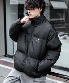 KANGOL KANGOL 別注コラボ オーバーサイズファイバーダウン中綿ジャケット ロッキーモンロー ジャケット・アウター ブルゾン・ジャンパー ホワイト ネイビー グレー ブラック【送料無料】