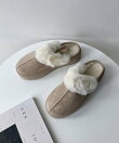 【スタイルアップ】厚底ムートンサンダル