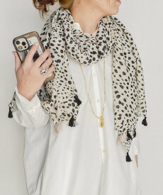 【SALE／65%OFF】styiro styiro/春夏のUV対策に。タッセル付き 柄ストール スカーフ イストワール ファッション雑貨 スカーフ・バンダナ ピンク グリーン ブラック ベージュ グレー