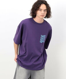 Purple&Yellow メッセージプリント半袖Tシャツ コムサイズム トップス カットソー・Tシャツ ブラック ホワイト オレンジ パープル