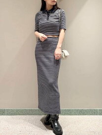 【SALE／50%OFF】SNIDEL ハーフスリーブポロカットセット スナイデル トップス その他のトップス ネイビー ブラック【送料無料】