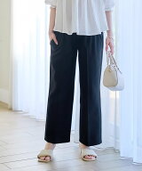 【SALE／50%OFF】cross marche 麻調タックワイドパンツ(マタニティ/ 妊婦服)産前・産後対応 クロスマルシ…