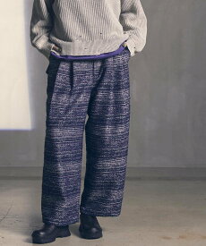 MAISON SPECIAL Mall Tweed Jacquard Two-Tuck Wide Pants メゾンスペシャル パンツ その他のパンツ ブラック パープル ブラウン【送料無料】