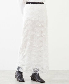 【SALE／20%OFF】Soffitto チュール刺繍Iラインスカート ソフィット スカート その他のスカート ホワイト ブラック【送料無料】
