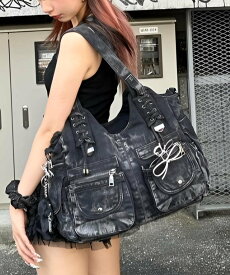 XU 【XU】2way denim bag / ショルダーバッグ 鞄 バッグ デニムバッグ ユニセックス ネバーマインドザエックスユー／チカシツプラス バッグ ショルダーバッグ ブラック ブルー【送料無料】