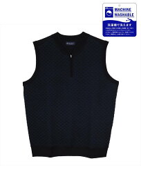 【SALE／22%OFF】BRICK HOUSE by Tokyo Shirts キーネックジップキルト ニットベスト メンズ BM05I501DS50V00-20 トーキョーシャツ トップス ベスト・ジレ ネイビー【送料無料】